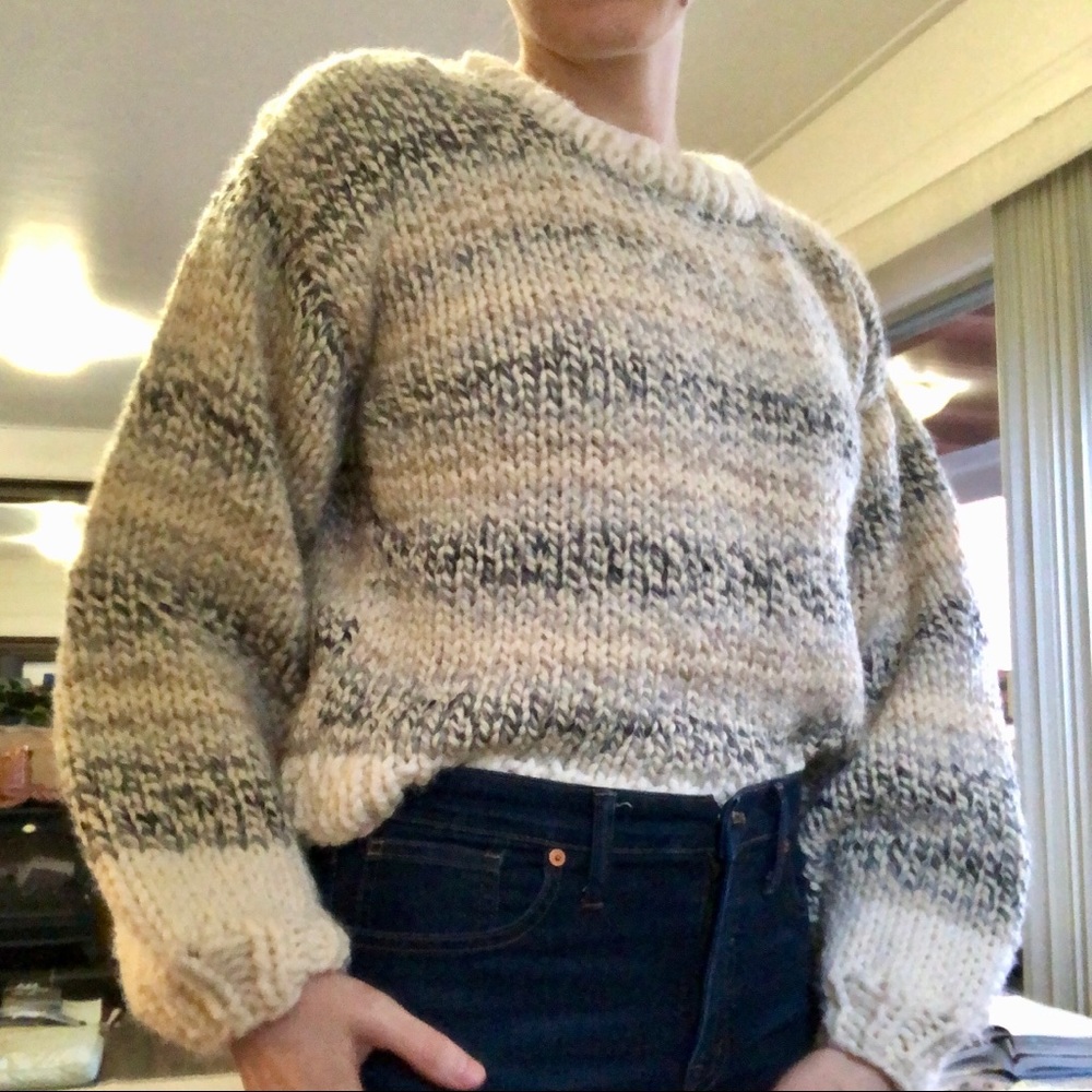 Hand Knit Chunky Vintage Sweater